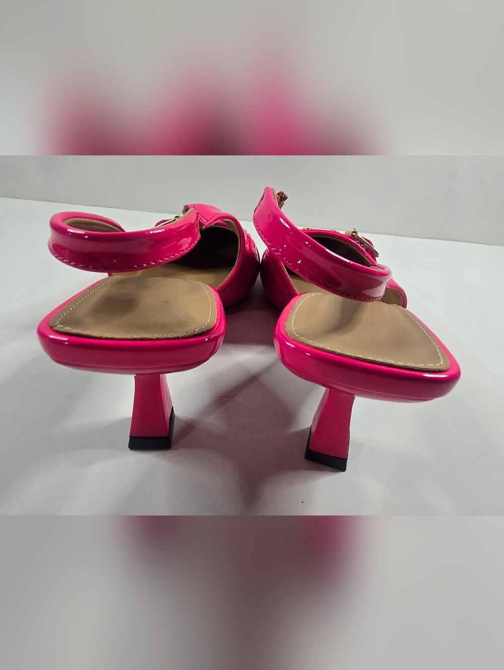 Hot Pink Patent Slingback Pointed Toe Flats Size 10 / EU 41 NWT - Picture 7 of 8
